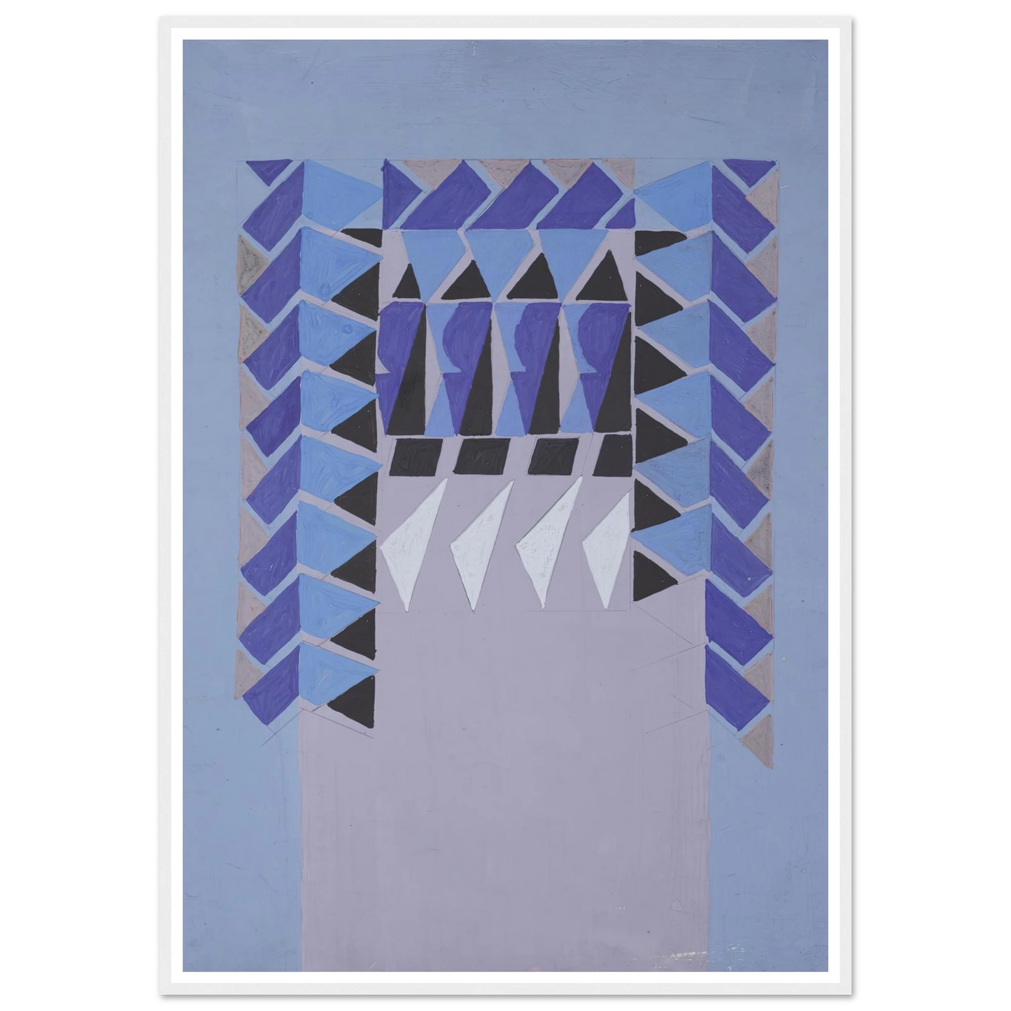 Untitled (Textile design no I) (circa 1925) Art Print | Frances Hodgkins - Framed Poster - 30x40 cm / 12x16″ - Black frame