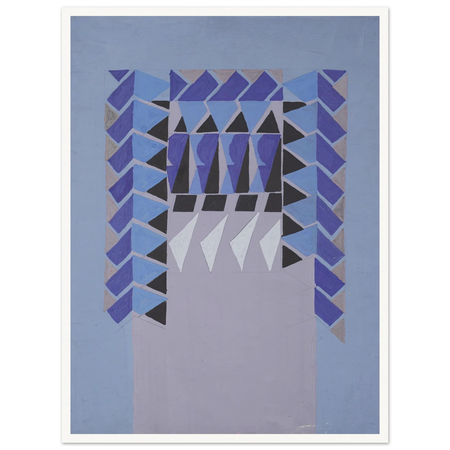 Untitled (Textile design no I) (circa 1925) Art Print | Frances Hodgkins - Framed Poster - 30x40 cm / 12x16″ - Black frame