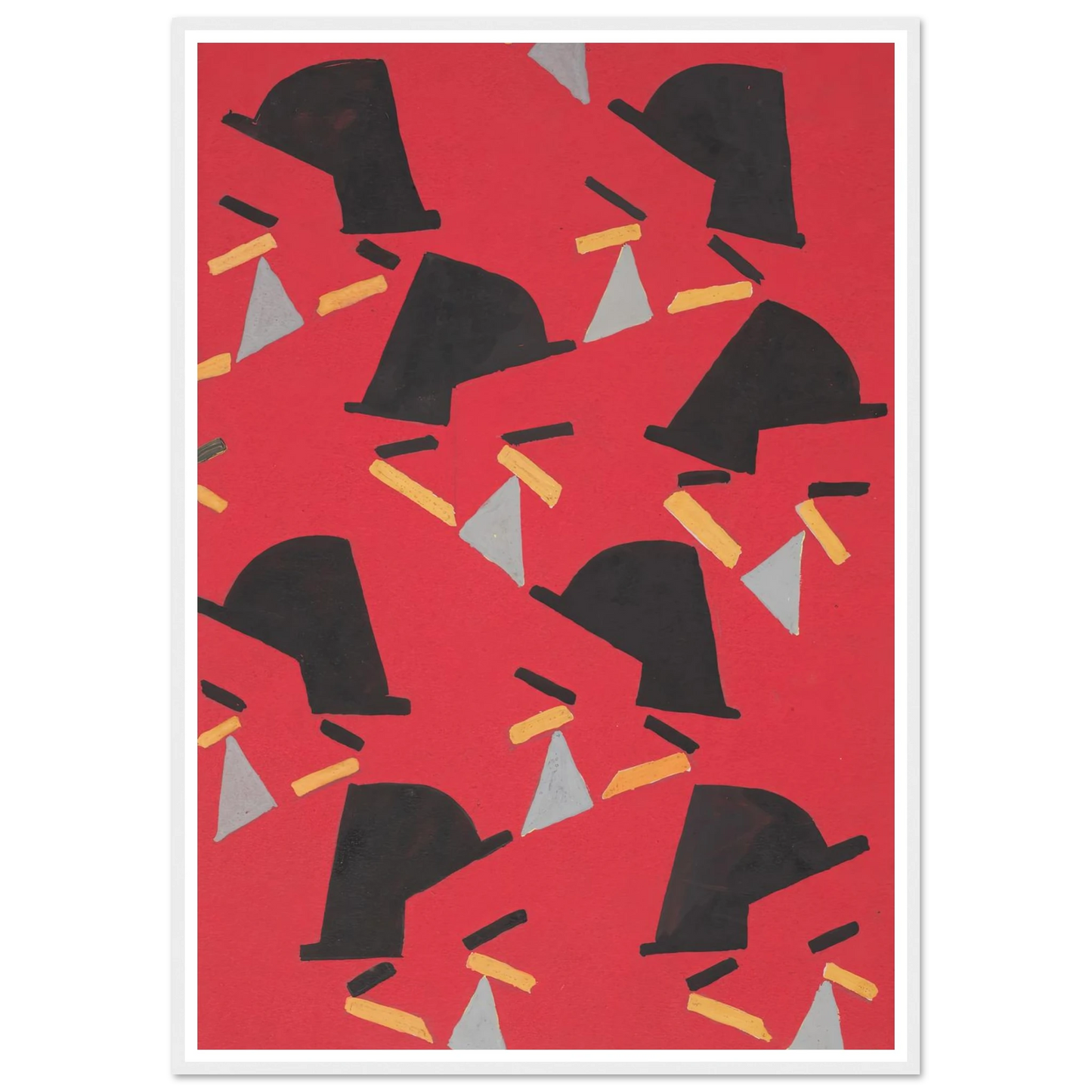 Untitled (Textile design no II) (circa 1925) Art Print | Frances Hodgkins - Framed Poster - 30x40 cm / 12x16″ - Black frame