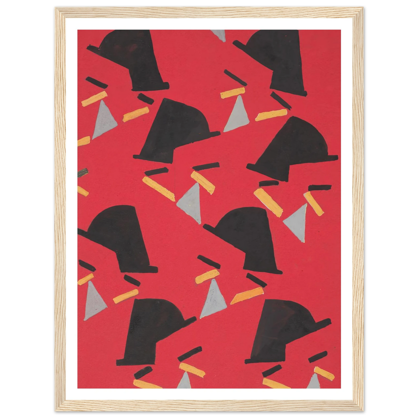 Untitled (Textile design no II) (circa 1925) Art Print | Frances Hodgkins - Framed Poster - 30x40 cm / 12x16″ - Black frame