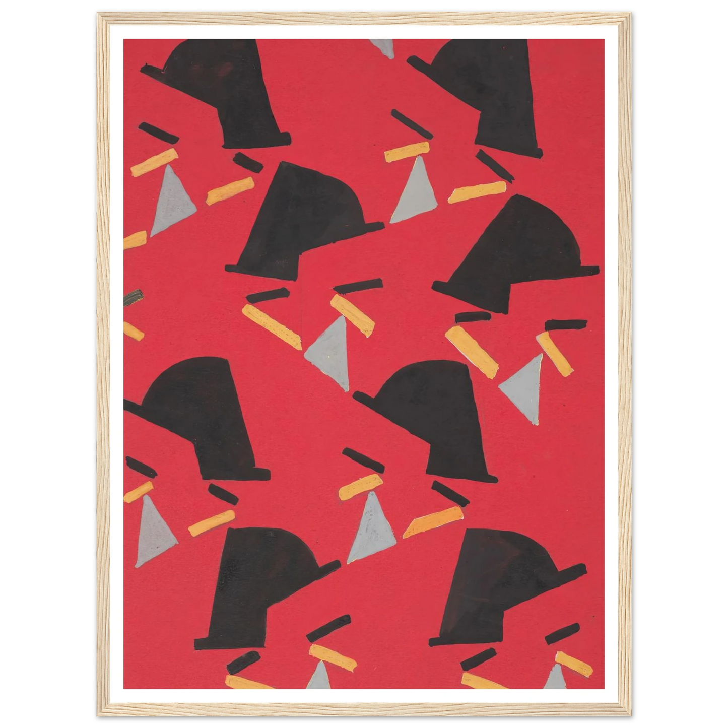 Untitled (Textile design no II) (circa 1925) Art Print | Frances Hodgkins - Framed Poster - 30x40 cm / 12x16″ - Black frame