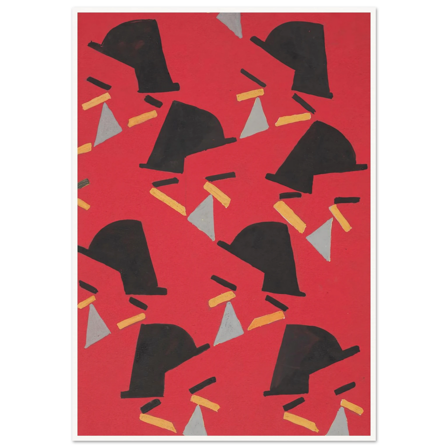 Untitled (Textile design no II) (circa 1925) Art Print | Frances Hodgkins - Framed Poster - 30x40 cm / 12x16″ - Black frame