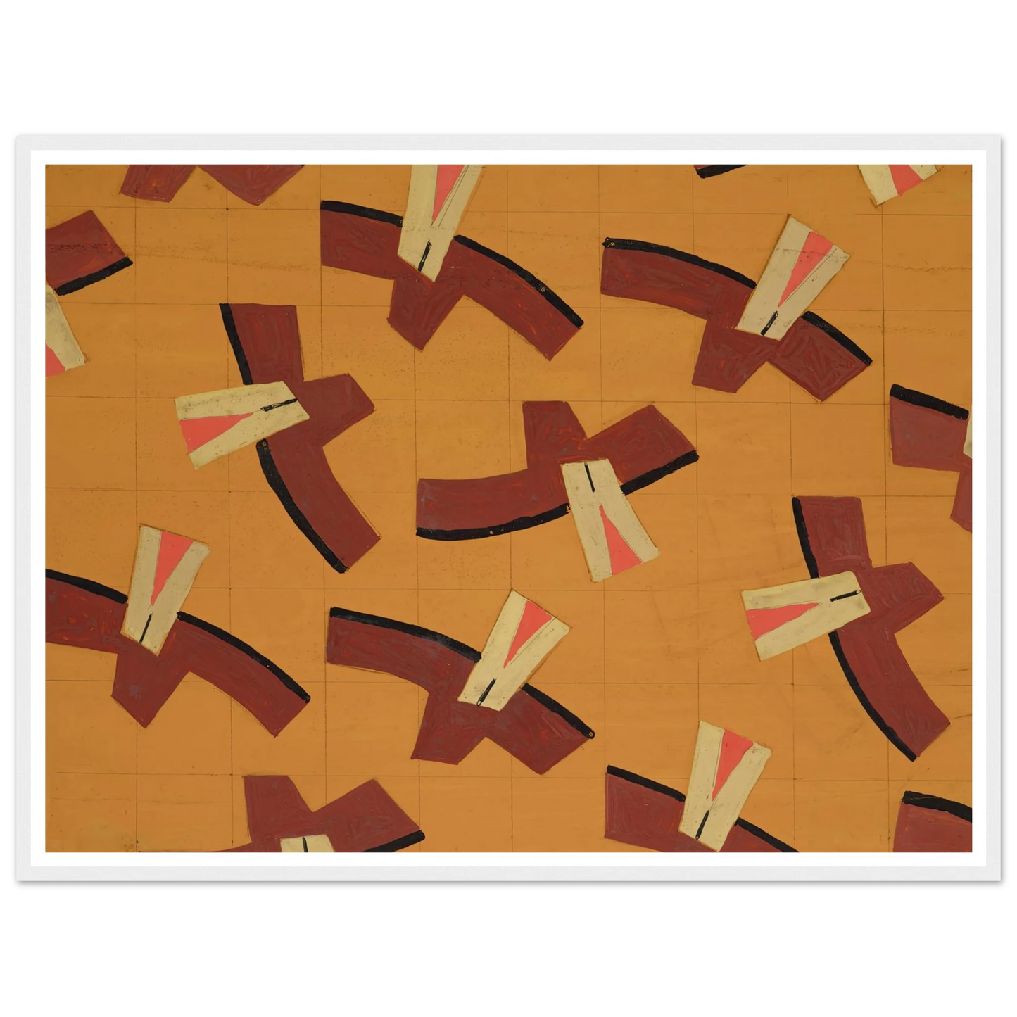 Untitled (Textile design no III) (circa 1925) Art Print | Frances Hodgkins - Framed Poster - 30x40 cm / 12x16″ - Black frame