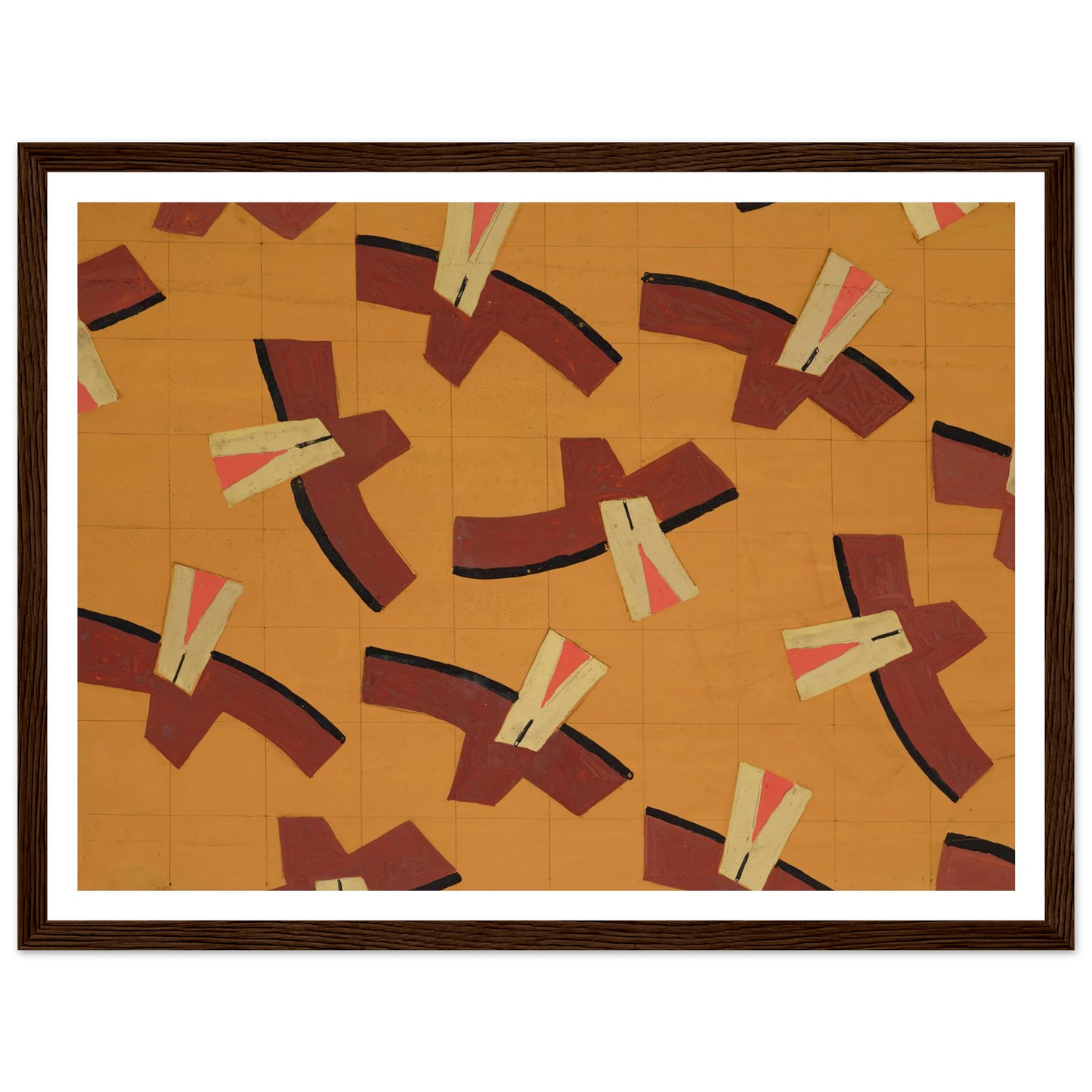 Untitled (Textile design no III) (circa 1925) Art Print | Frances Hodgkins - Framed Poster - 30x40 cm / 12x16″ - Black frame