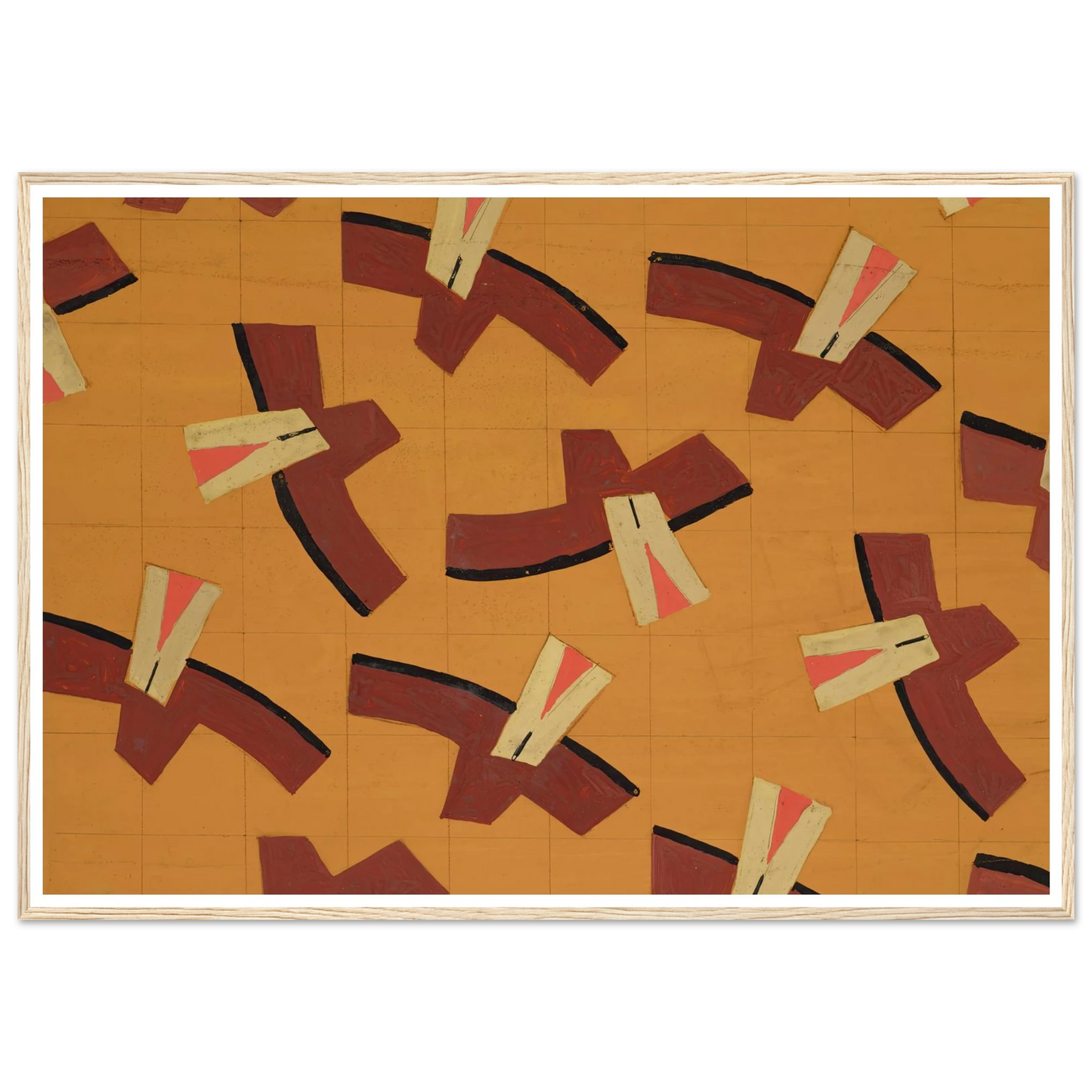 Untitled (Textile design no III) (circa 1925) Art Print | Frances Hodgkins - Framed Poster - 30x40 cm / 12x16″ - Black frame