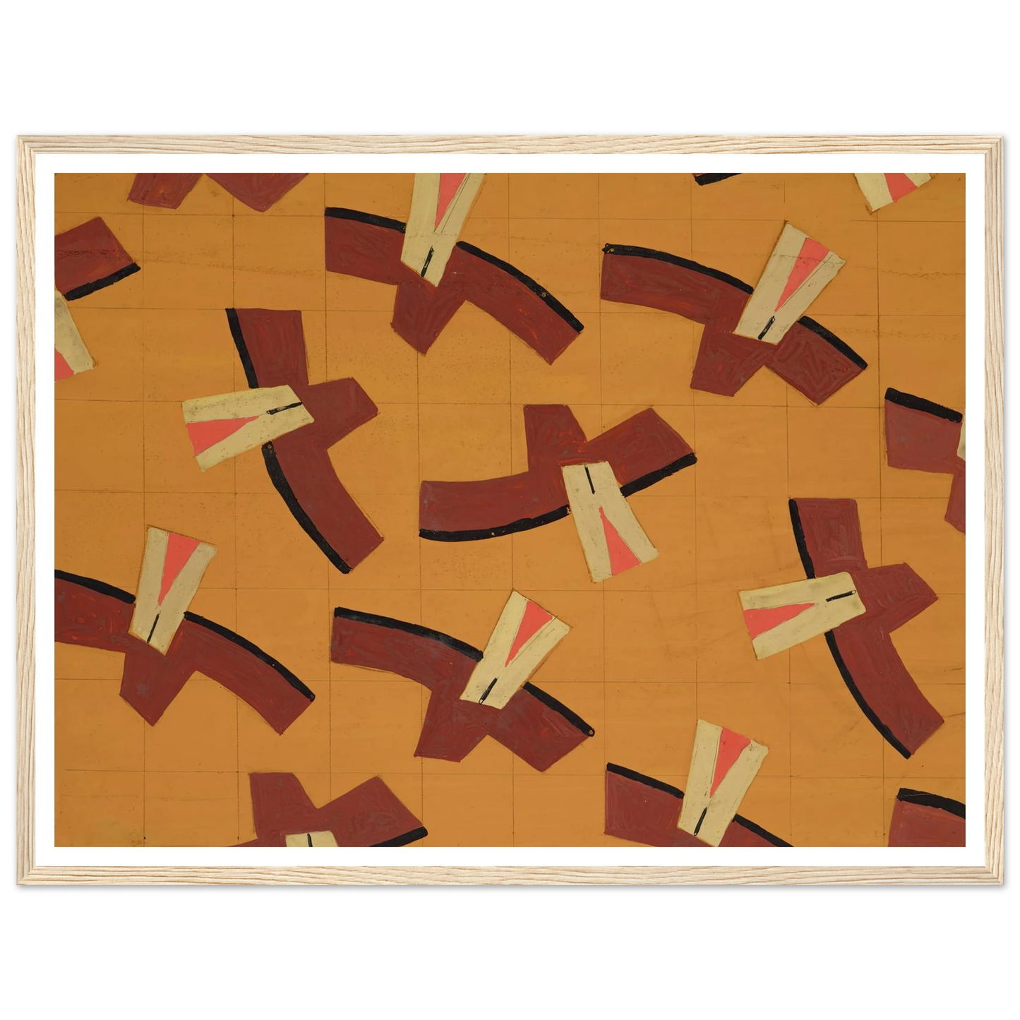 Untitled (Textile design no III) (circa 1925) Art Print | Frances Hodgkins - Framed Poster - 30x40 cm / 12x16″ - Black frame