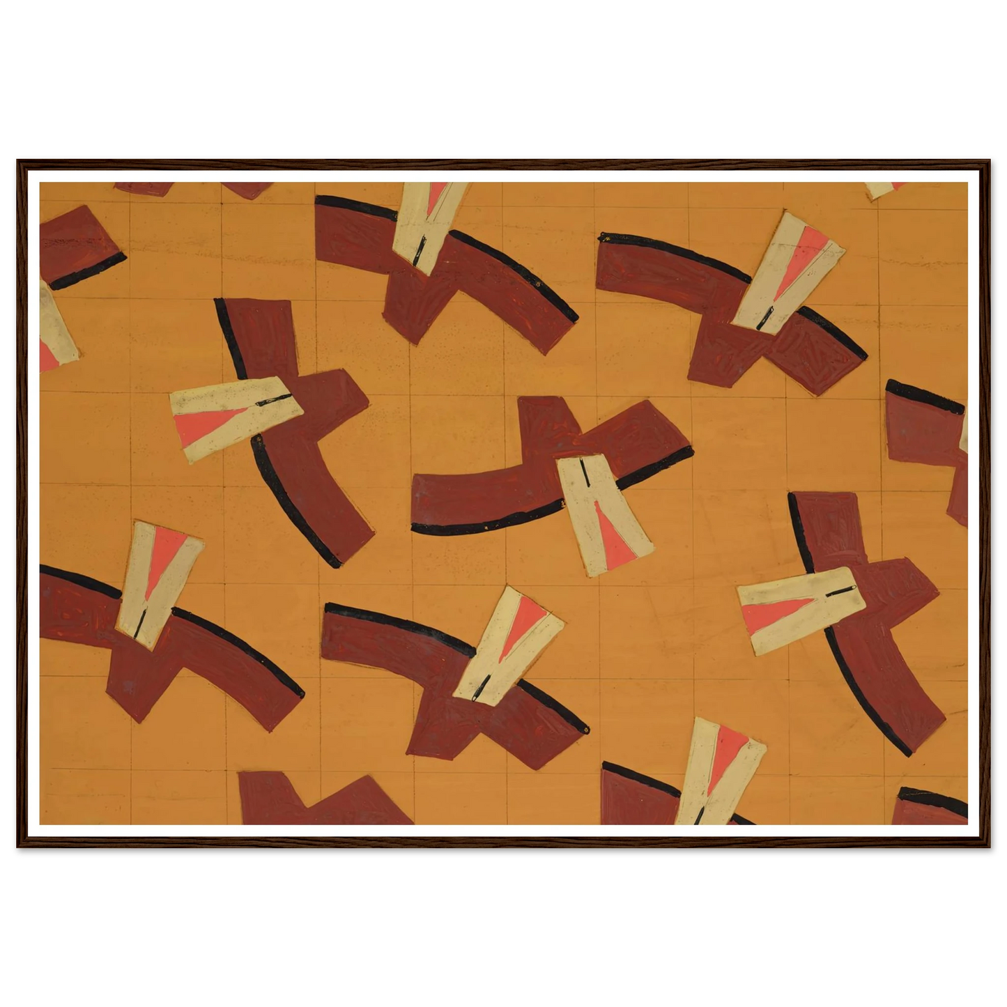 Untitled (Textile design no III) (circa 1925) Art Print | Frances Hodgkins - Framed Poster - 30x40 cm / 12x16″ - Black frame