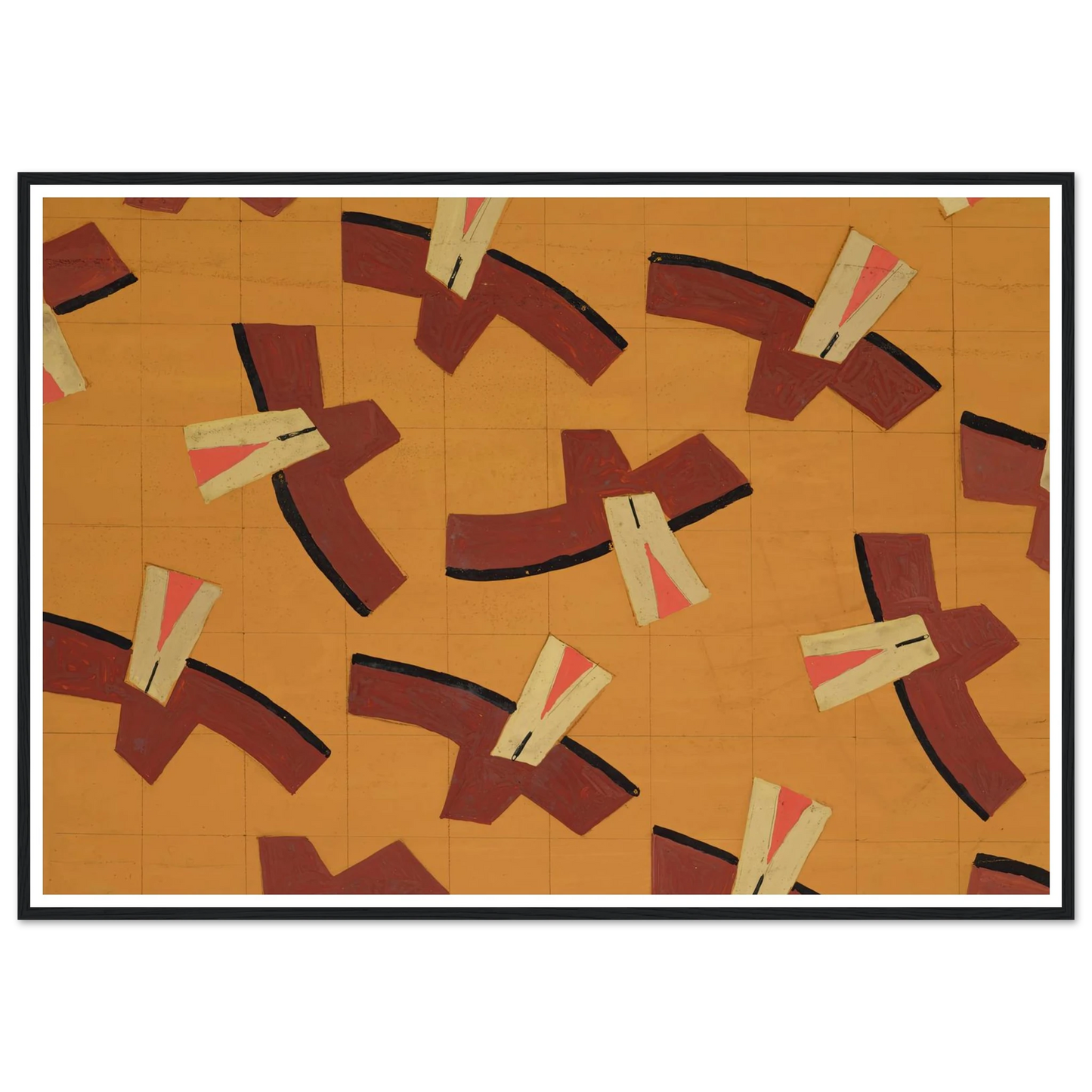 Untitled (Textile design no III) (circa 1925) Art Print | Frances Hodgkins - Framed Poster - 30x40 cm / 12x16″ - Black frame