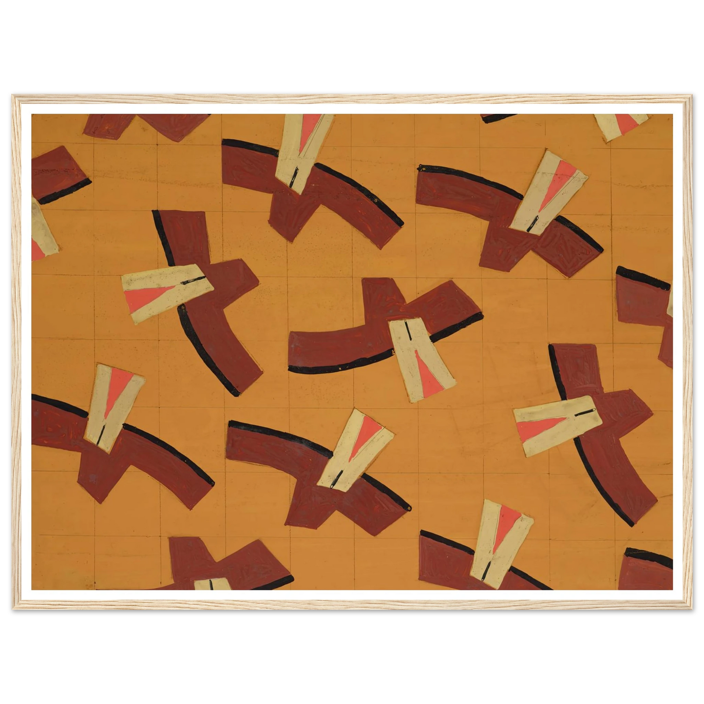 Untitled (Textile design no III) (circa 1925) Art Print | Frances Hodgkins - Framed Poster - 30x40 cm / 12x16″ - Black frame