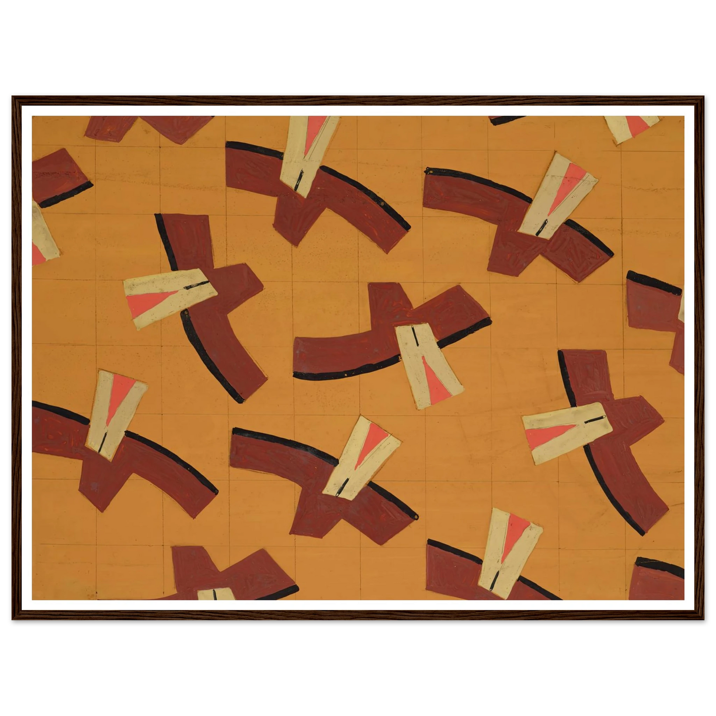 Untitled (Textile design no III) (circa 1925) Art Print | Frances Hodgkins - Framed Poster - 30x40 cm / 12x16″ - Black frame