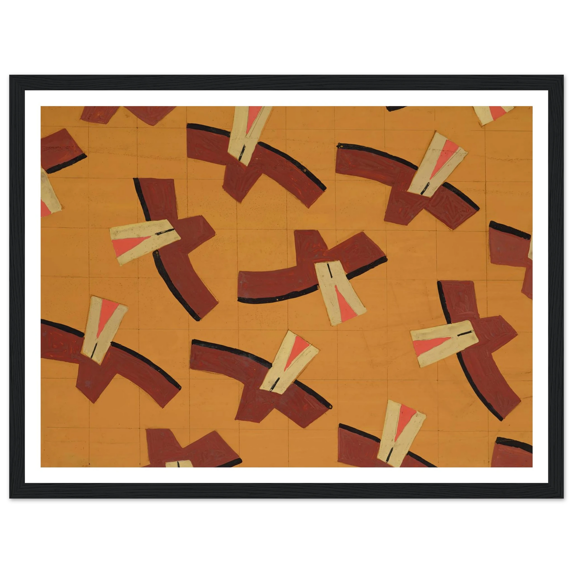 Untitled (Textile design no III) (circa 1925) Art Print | Frances Hodgkins - Framed Poster - 30x40 cm / 12x16″ - Black frame