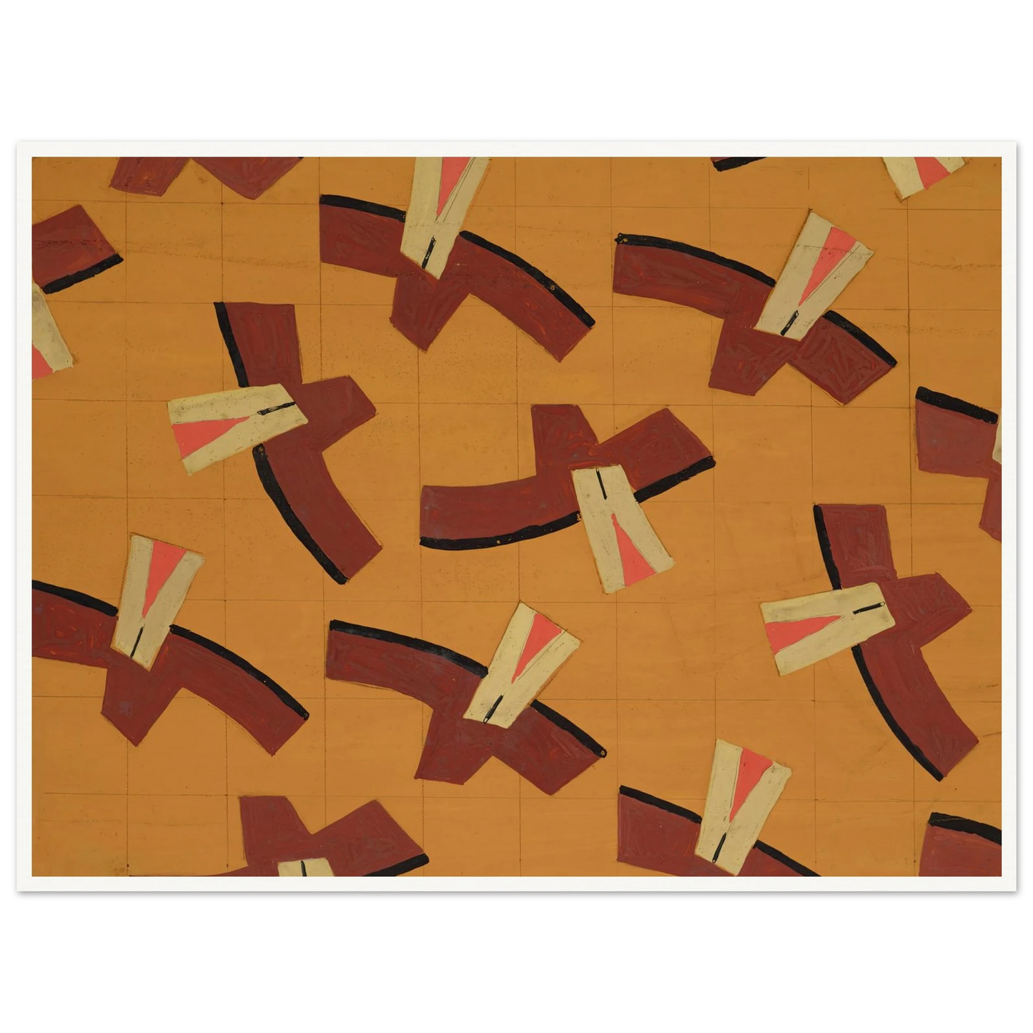 Untitled (Textile design no III) (circa 1925) Art Print | Frances Hodgkins - Framed Poster - 30x40 cm / 12x16″ - Black frame