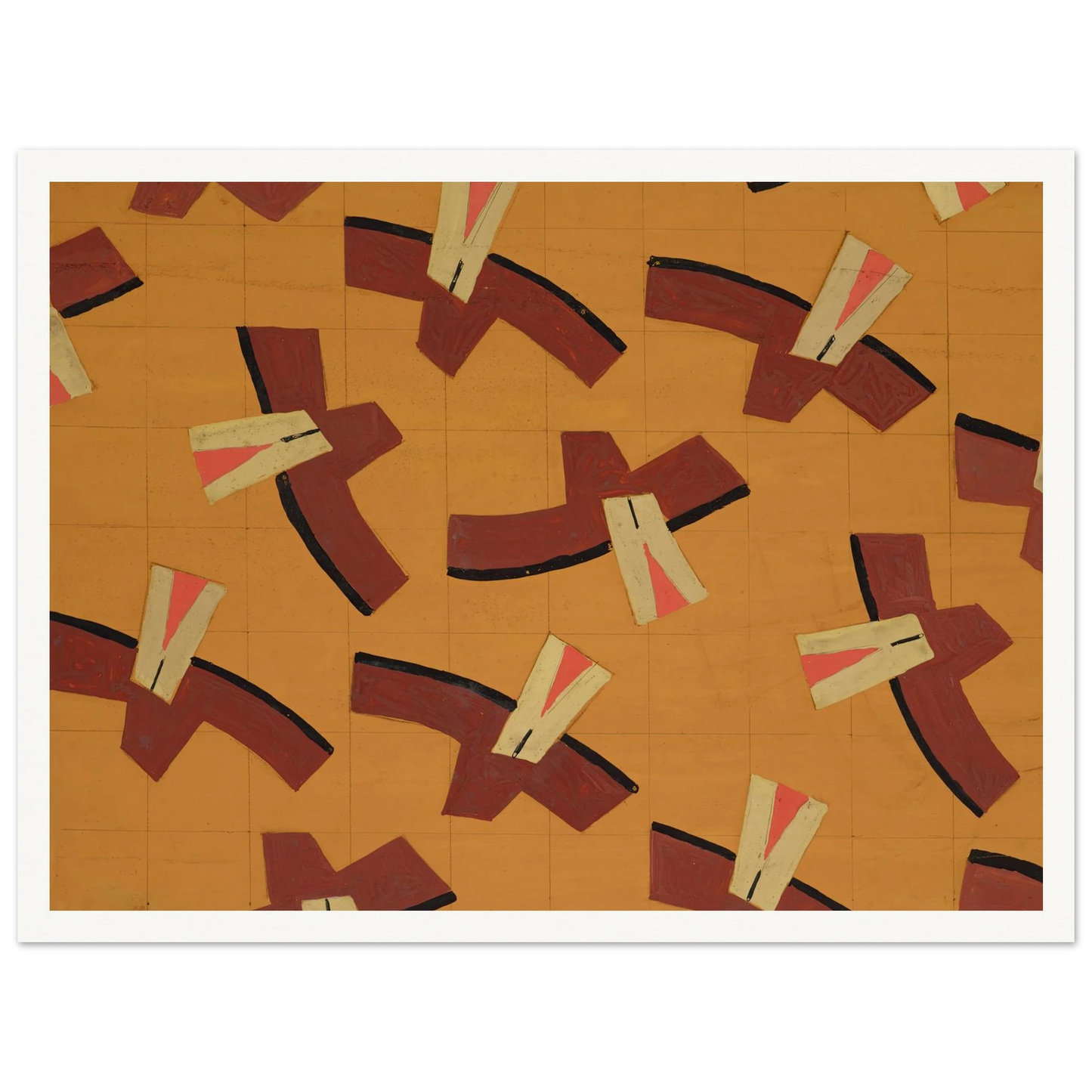 Untitled (Textile design no III) (circa 1925) Art Print | Frances Hodgkins - Framed Poster - 30x40 cm / 12x16″ - Black frame