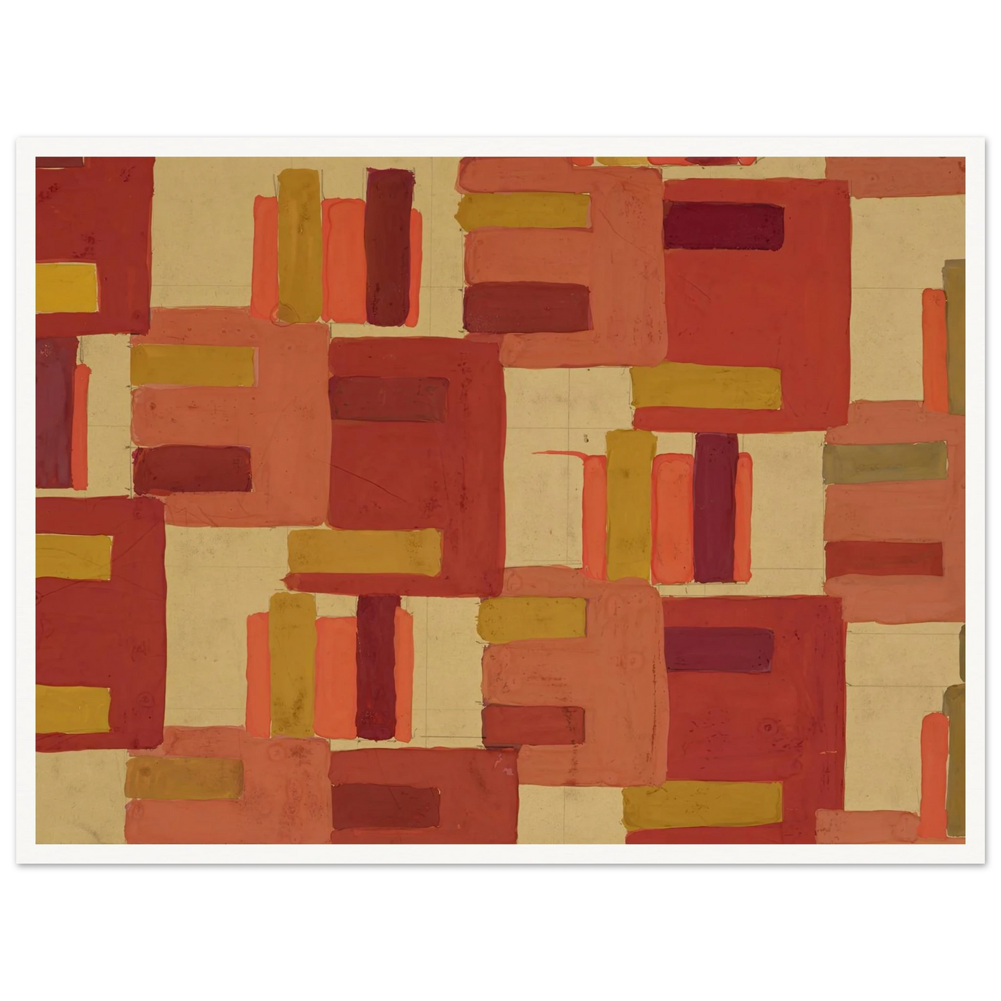 Untitled (Textile design no IV) (circa 1925) Art Print | Frances Hodgkins - Framed Poster - 30x40 cm / 12x16″ - Black frame