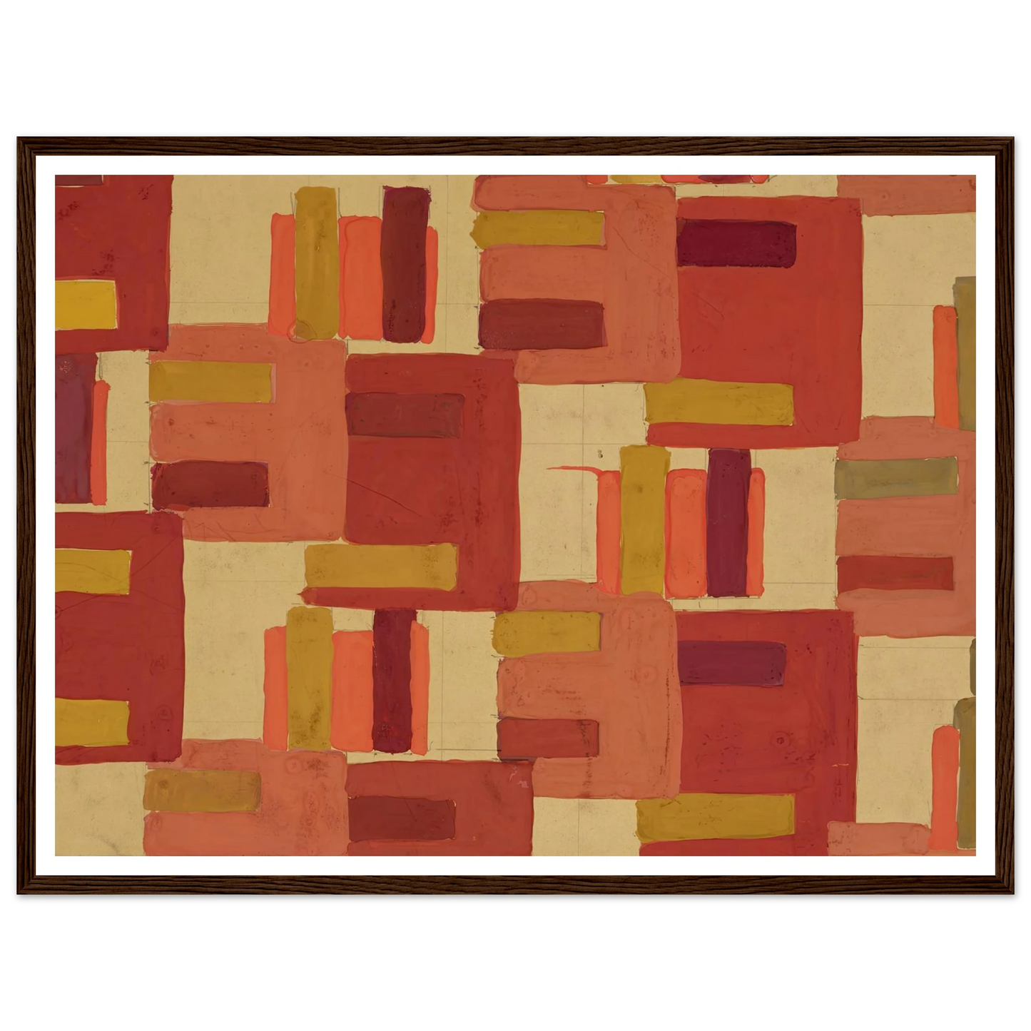 Untitled (Textile design no IV) (circa 1925) Art Print | Frances Hodgkins - Framed Poster - 30x40 cm / 12x16″ - Black frame