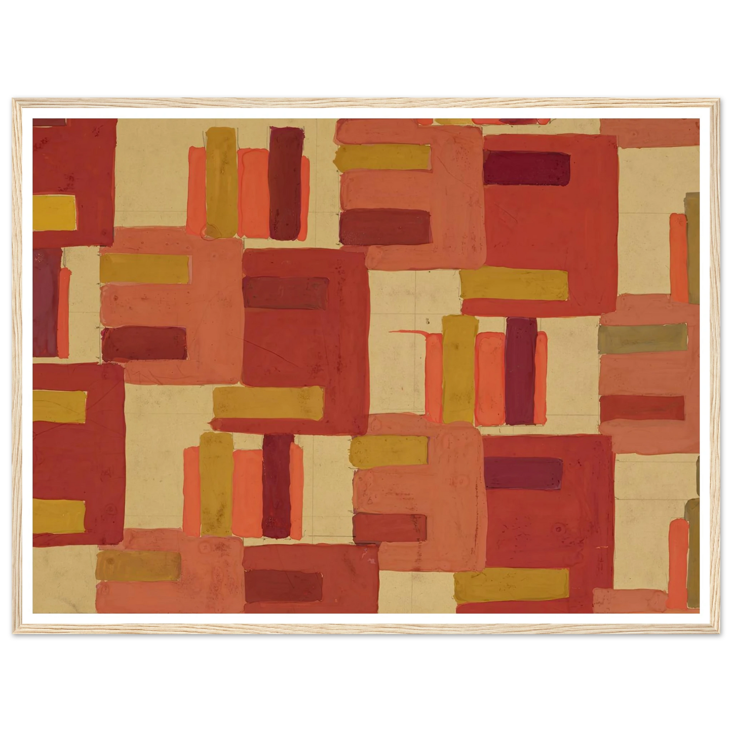 Untitled (Textile design no IV) (circa 1925) Art Print | Frances Hodgkins - Framed Poster - 30x40 cm / 12x16″ - Black frame