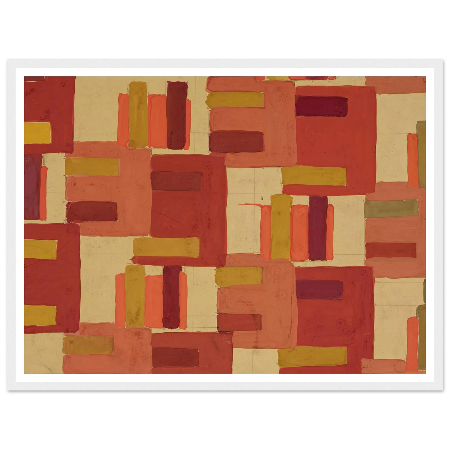 Untitled (Textile design no IV) (circa 1925) Art Print | Frances Hodgkins - Framed Poster - 30x40 cm / 12x16″ - Black frame