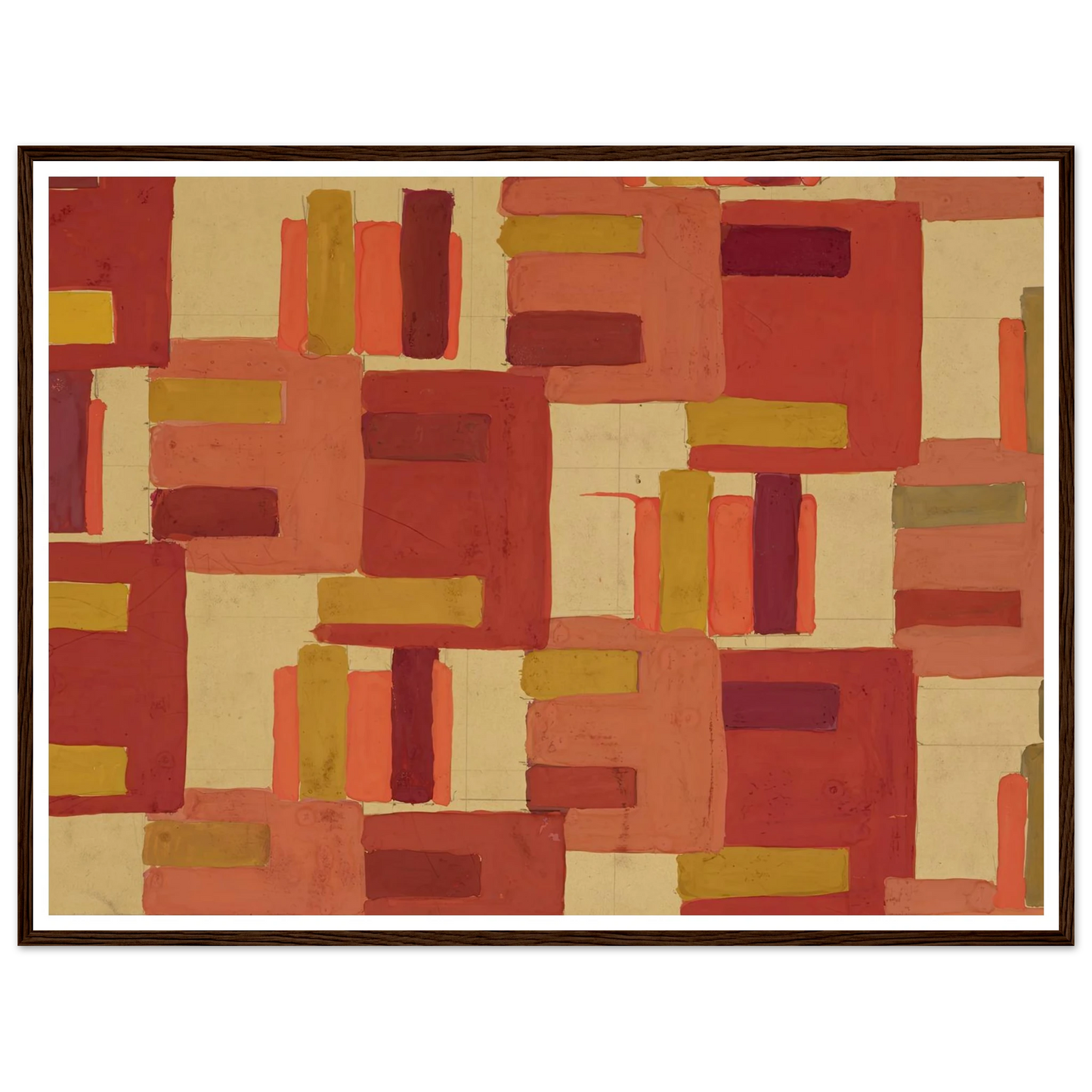 Untitled (Textile design no IV) (circa 1925) Art Print | Frances Hodgkins - Framed Poster - 30x40 cm / 12x16″ - Black frame