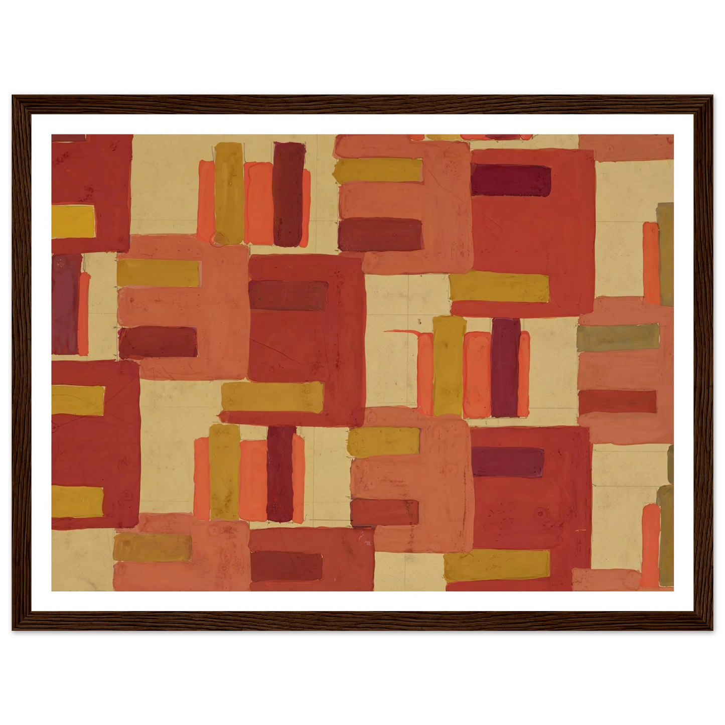 Untitled (Textile design no IV) (circa 1925) Art Print | Frances Hodgkins - Framed Poster - 30x40 cm / 12x16″ - Black frame