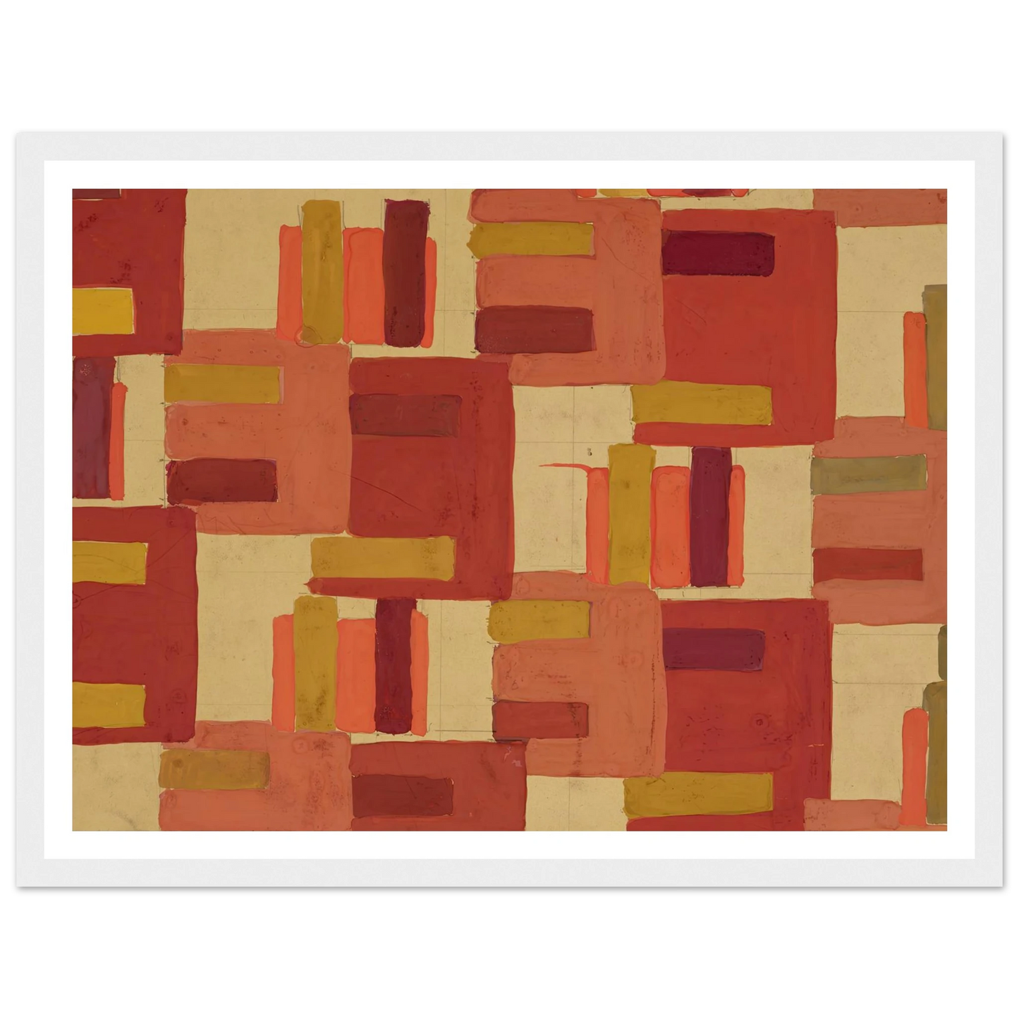 Untitled (Textile design no IV) (circa 1925) Art Print | Frances Hodgkins - Framed Poster - 30x40 cm / 12x16″ - Black frame