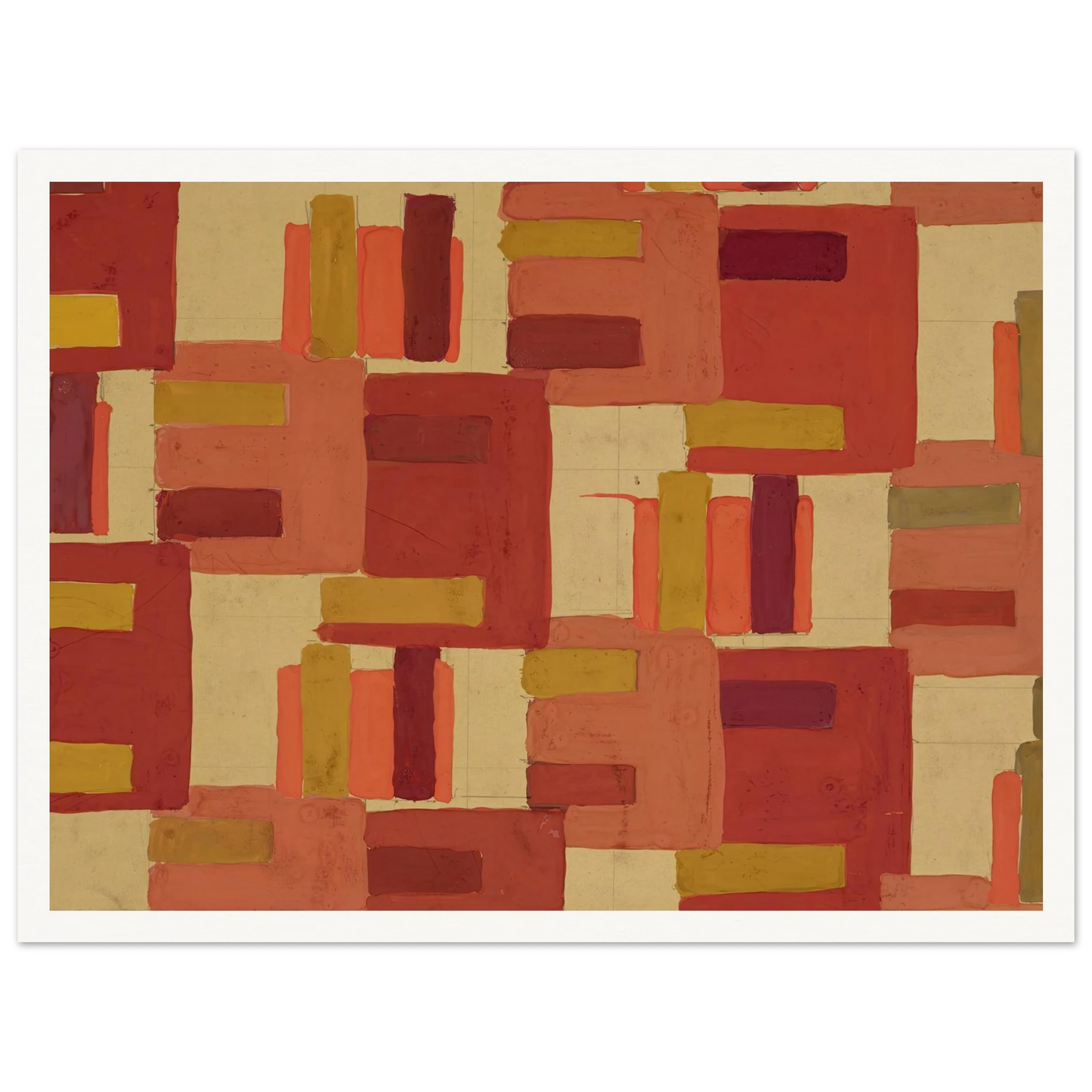 Untitled (Textile design no IV) (circa 1925) Art Print | Frances Hodgkins - Framed Poster - 30x40 cm / 12x16″ - Black frame