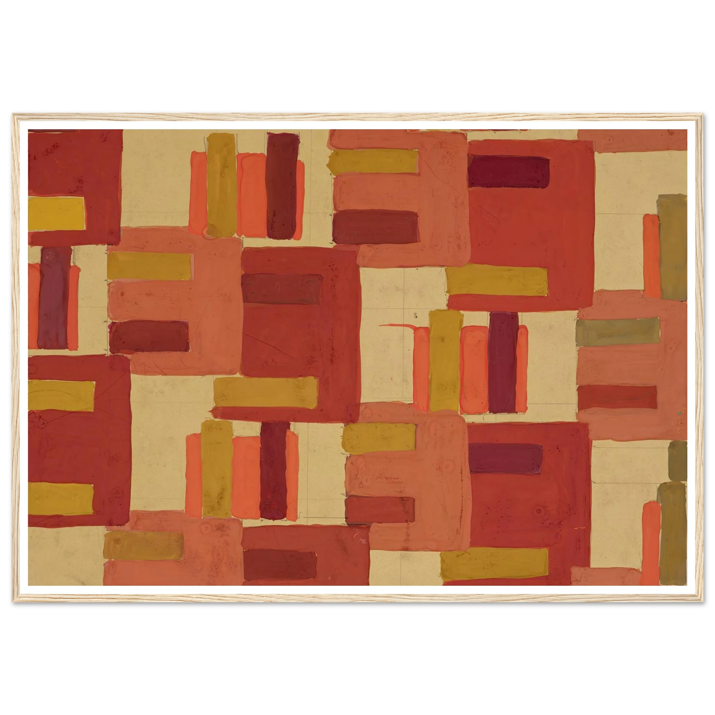 Untitled (Textile design no IV) (circa 1925) Art Print | Frances Hodgkins - Framed Poster - 30x40 cm / 12x16″ - Black frame