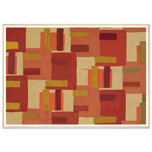 Untitled (Textile design no IV) (circa 1925) Art Print | Frances Hodgkins - Framed Poster - 30x40 cm / 12x16″ - Black frame