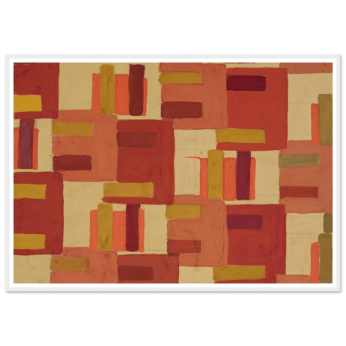 Untitled (Textile design no IV) (circa 1925) Art Print | Frances Hodgkins - Framed Poster - 30x40 cm / 12x16″ - Black frame