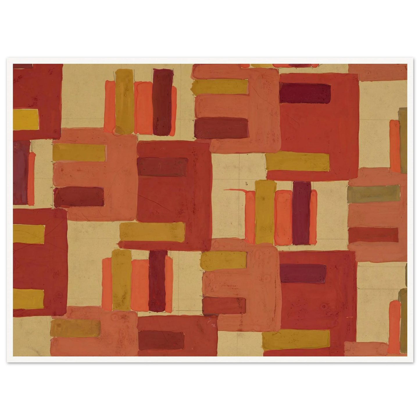 Untitled (Textile design no IV) (circa 1925) Art Print | Frances Hodgkins - Framed Poster - 30x40 cm / 12x16″ - Black frame