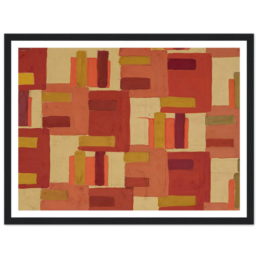 Untitled (Textile design no IV) (circa 1925) Art Print | Frances Hodgkins - Framed Poster - 30x40 cm / 12x16″ - Black frame