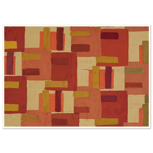 Untitled (Textile design no IV) (circa 1925) Art Print | Frances Hodgkins - Framed Poster - 30x40 cm / 12x16″ - Black frame