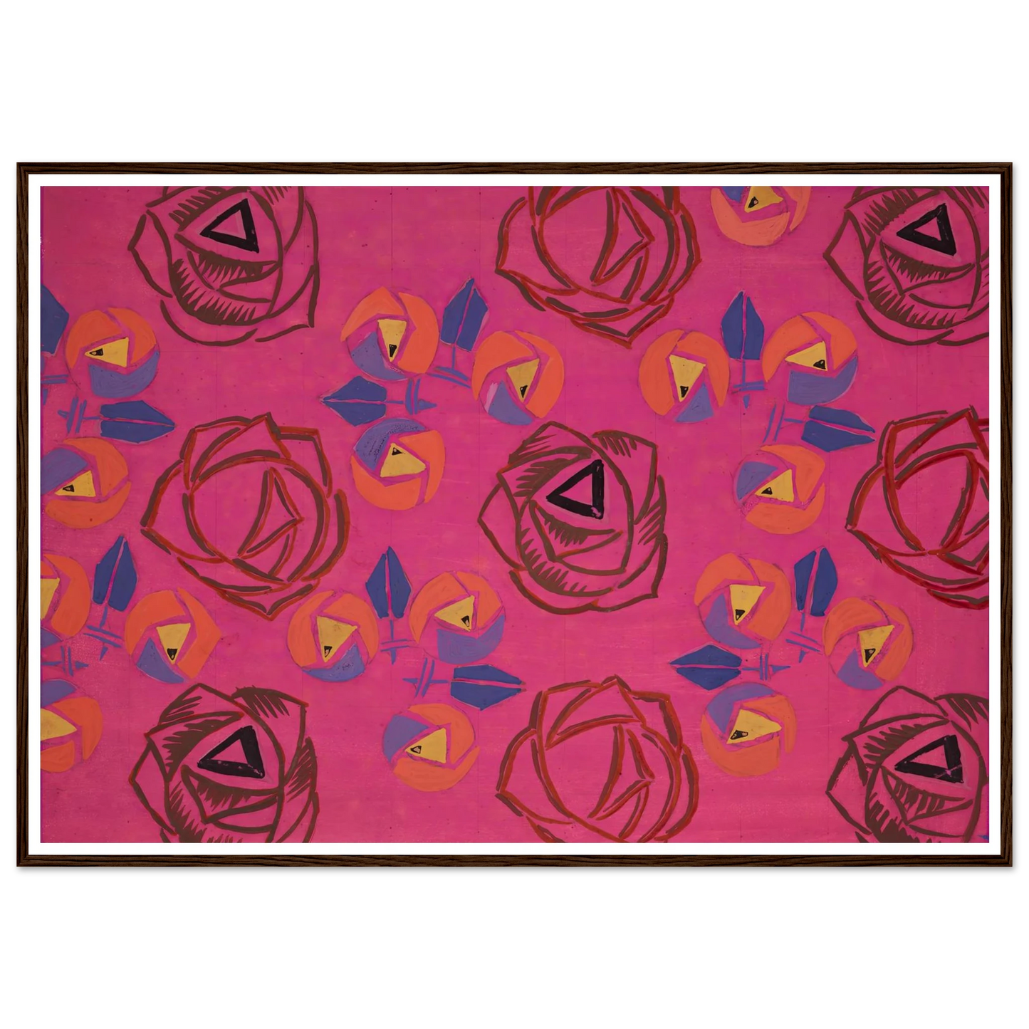 Untitled (Textile design no V) (circa 1925) Art Print | Frances Hodgkins - Framed Poster - 30x40 cm / 12x16″ - Black frame