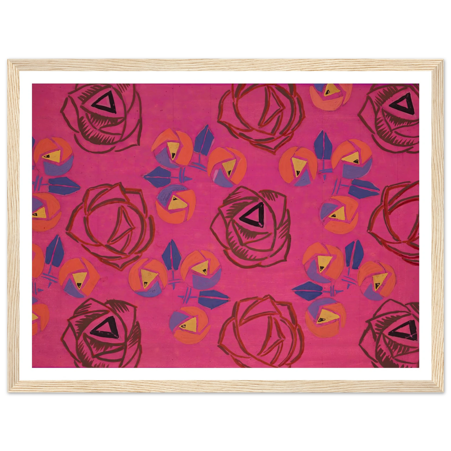 Untitled (Textile design no V) (circa 1925) Art Print | Frances Hodgkins - Framed Poster - 30x40 cm / 12x16″ - Black frame