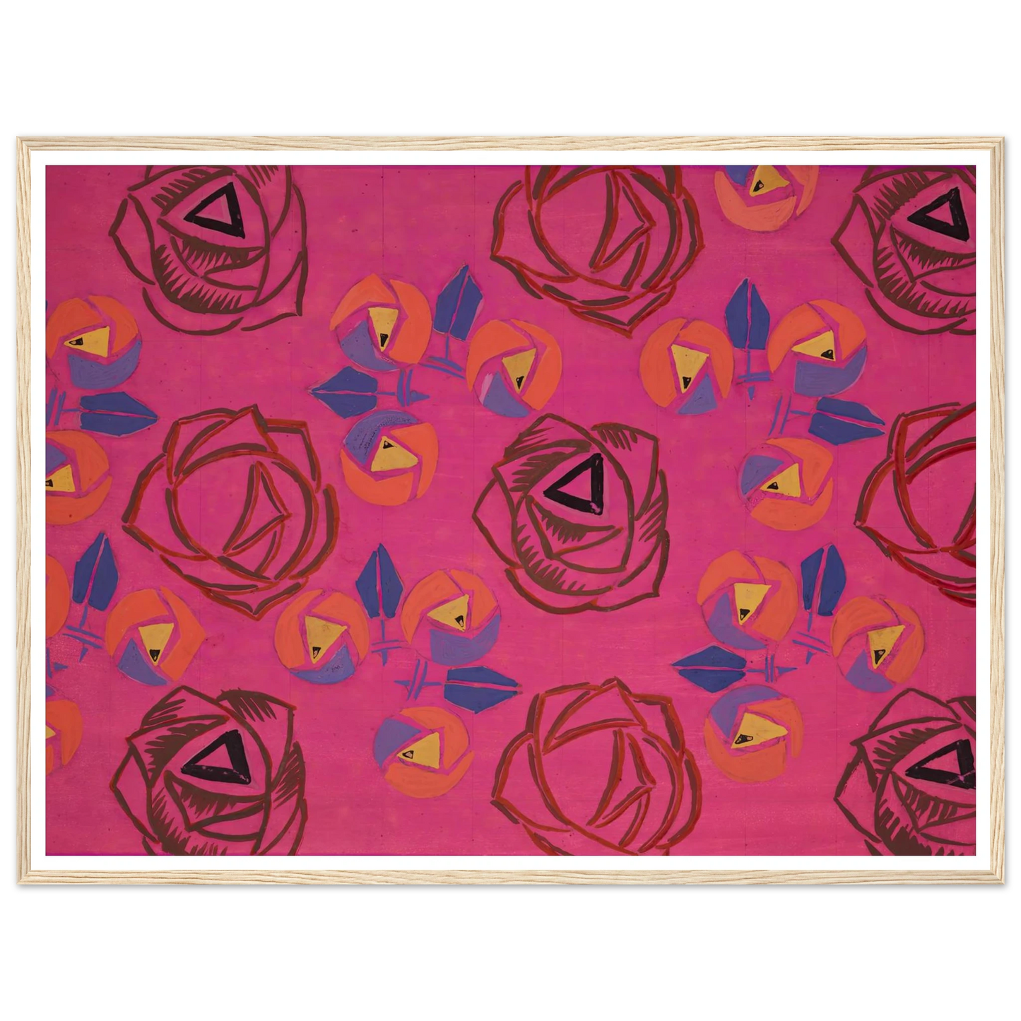 Untitled (Textile design no V) (circa 1925) Art Print | Frances Hodgkins - Framed Poster - 30x40 cm / 12x16″ - Black frame