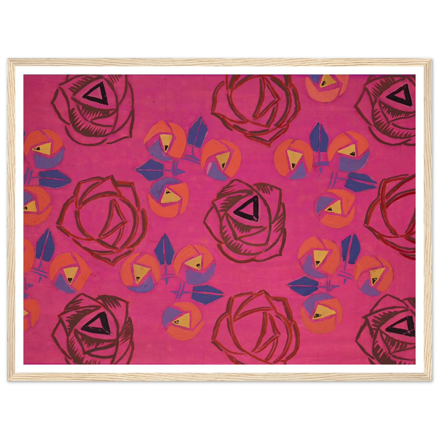 Untitled (Textile design no V) (circa 1925) Art Print | Frances Hodgkins - Framed Poster - 30x40 cm / 12x16″ - Black frame