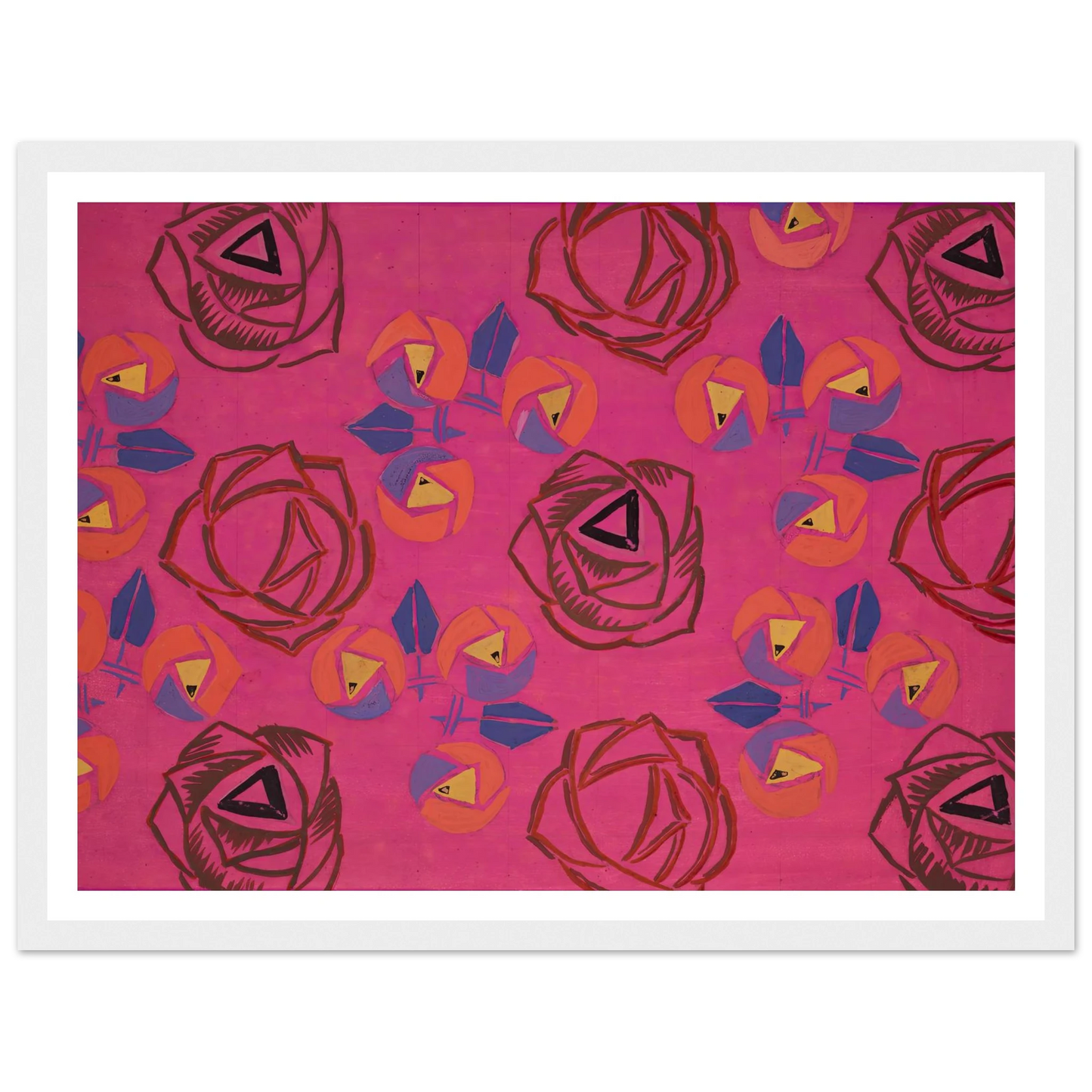 Untitled (Textile design no V) (circa 1925) Art Print | Frances Hodgkins - Framed Poster - 30x40 cm / 12x16″ - Black frame