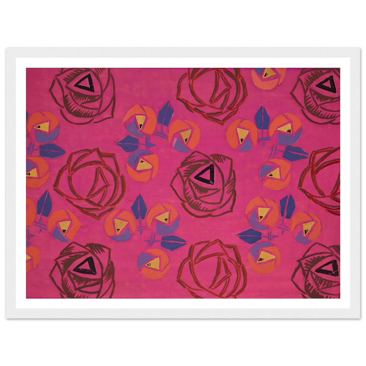 Untitled (Textile design no V) (circa 1925) Art Print | Frances Hodgkins - Framed Poster - 30x40 cm / 12x16″ - Black frame