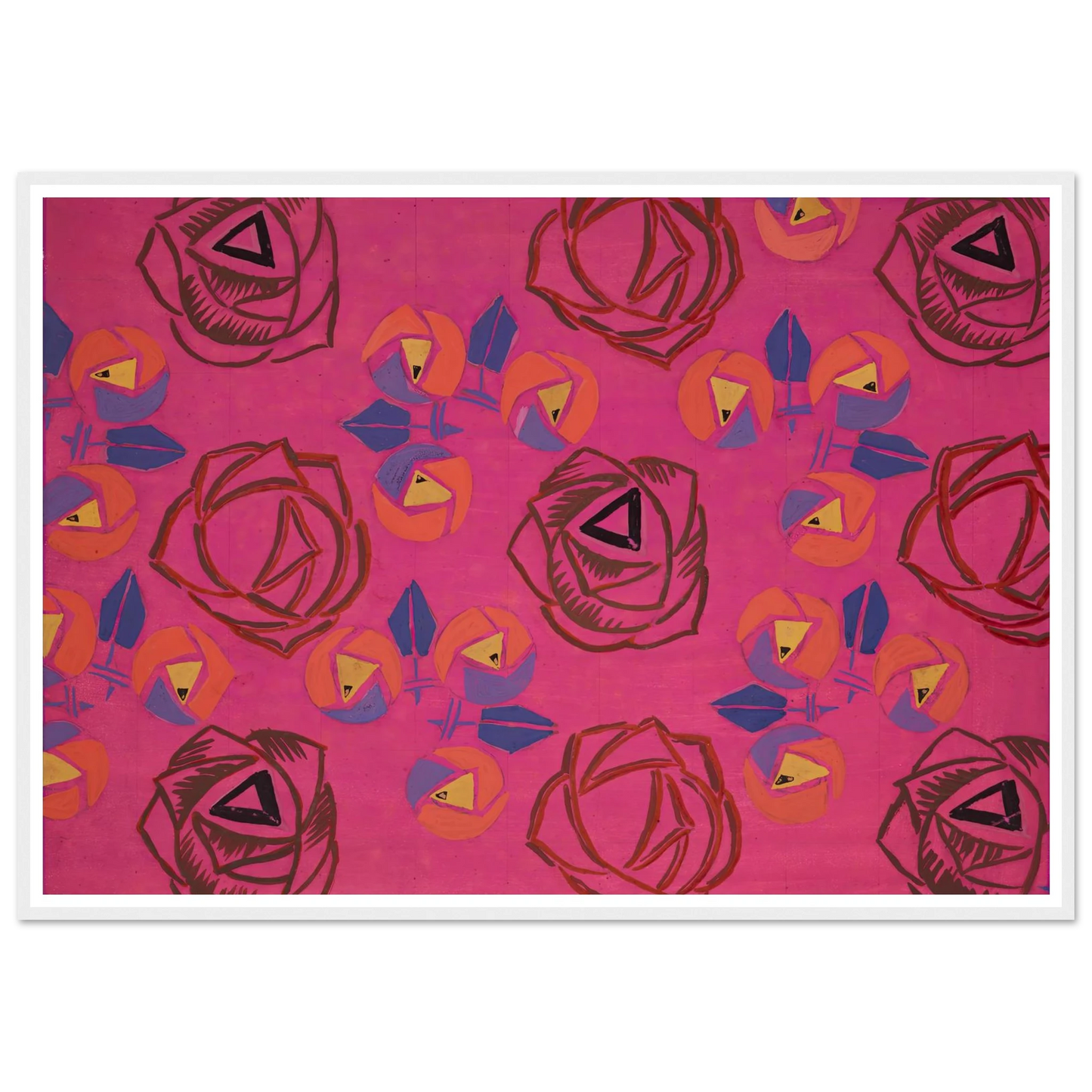 Untitled (Textile design no V) (circa 1925) Art Print | Frances Hodgkins - Framed Poster - 30x40 cm / 12x16″ - Black frame