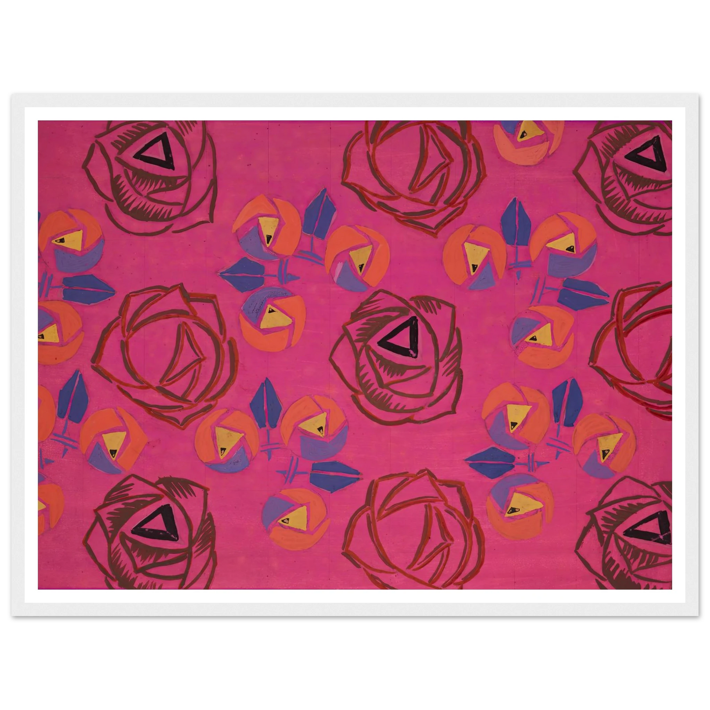 Untitled (Textile design no V) (circa 1925) Art Print | Frances Hodgkins - Framed Poster - 30x40 cm / 12x16″ - Black frame