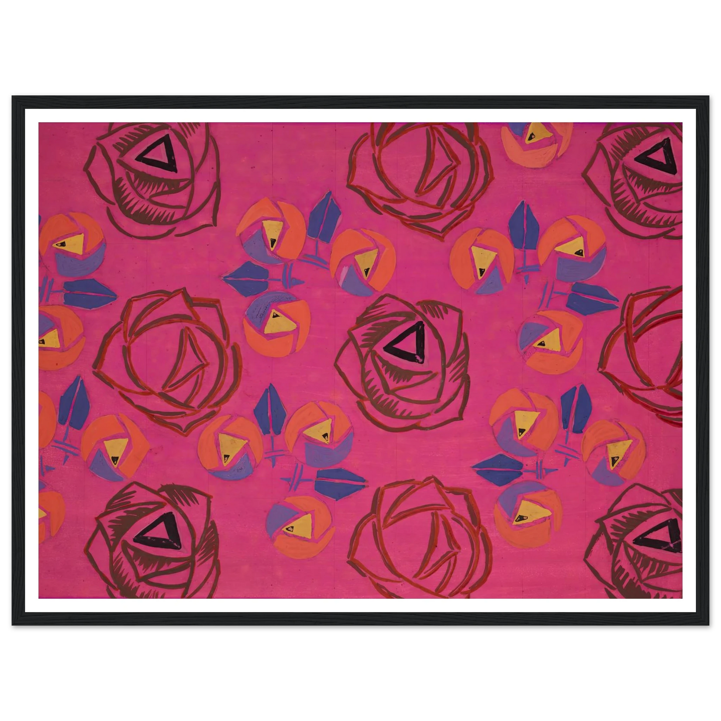 Untitled (Textile design no V) (circa 1925) Art Print | Frances Hodgkins - Framed Poster - 30x40 cm / 12x16″ - Black frame