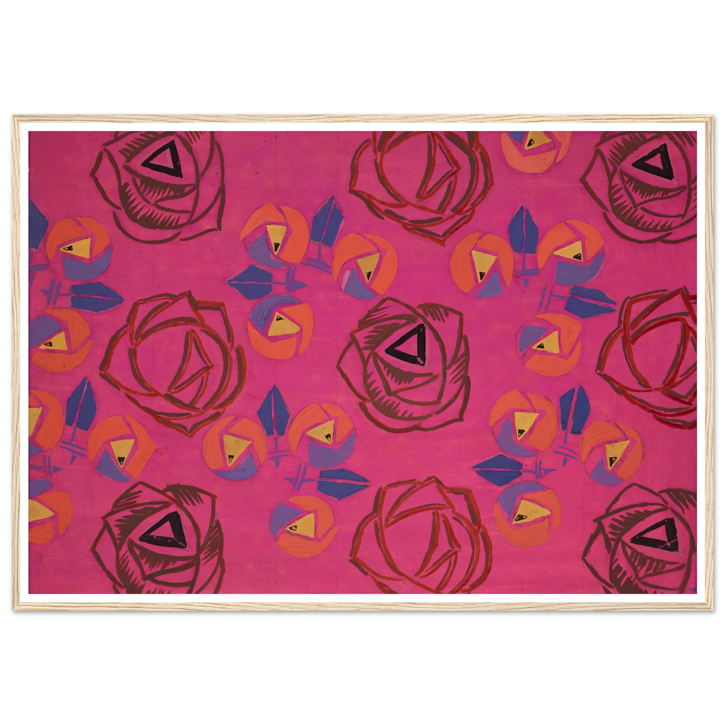 Untitled (Textile design no V) (circa 1925) Art Print | Frances Hodgkins - Framed Poster - 30x40 cm / 12x16″ - Black frame