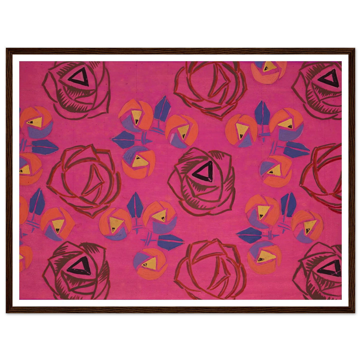 Untitled (Textile design no V) (circa 1925) Art Print | Frances Hodgkins - Framed Poster - 30x40 cm / 12x16″ - Black frame