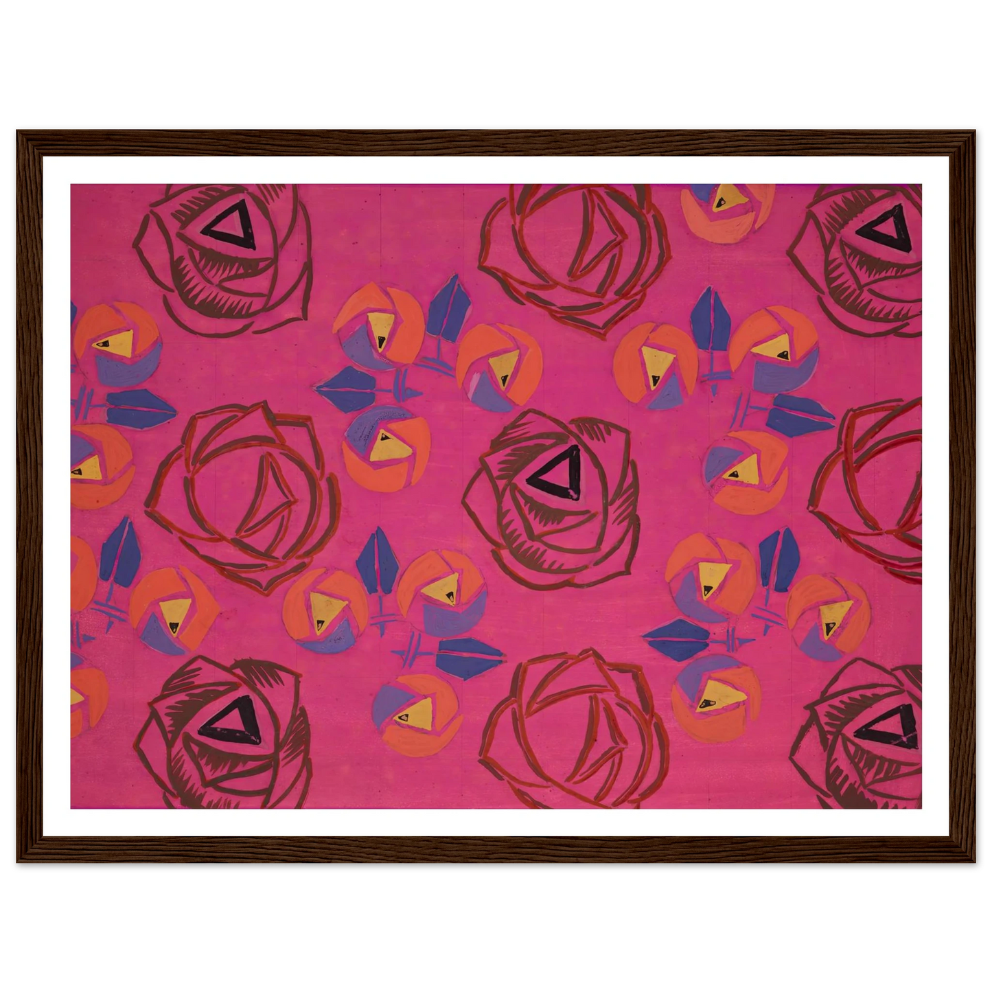 Untitled (Textile design no V) (circa 1925) Art Print | Frances Hodgkins - Framed Poster - 30x40 cm / 12x16″ - Black frame