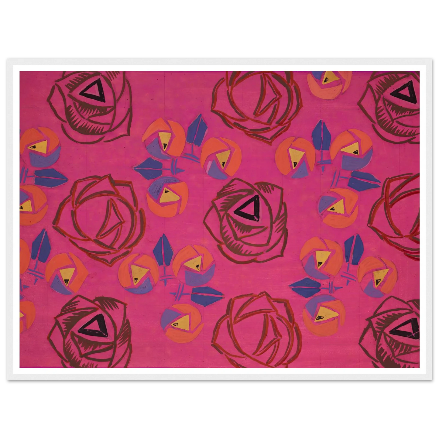 Untitled (Textile design no V) (circa 1925) Art Print | Frances Hodgkins - Framed Poster - 30x40 cm / 12x16″ - Black frame