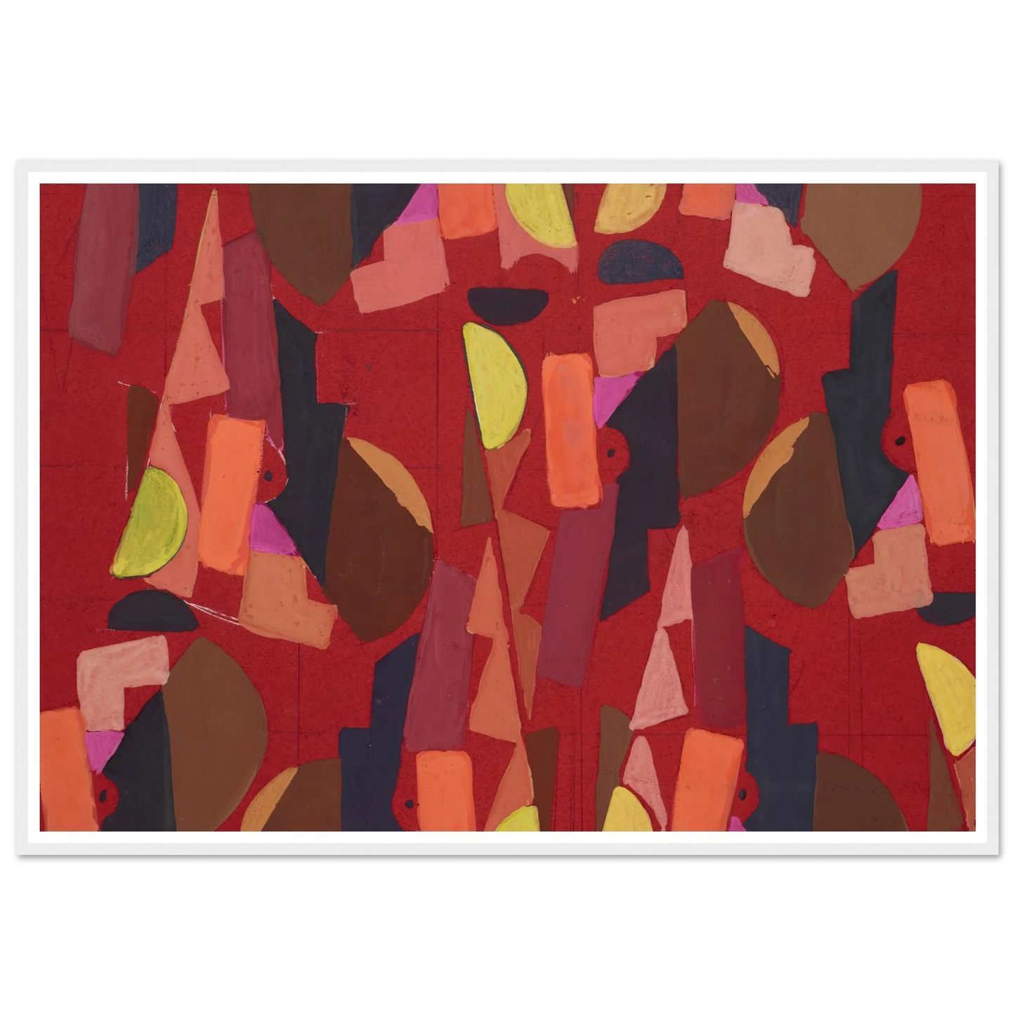 Untitled (Textile design no VI) (circa 1925) Art Print | Frances Hodgkins - Framed Poster - 30x40 cm / 12x16″ - Black frame