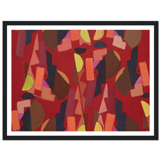 Untitled (Textile design no VI) (circa 1925) Art Print | Frances Hodgkins - Framed Poster - 30x40 cm / 12x16″ - Black frame