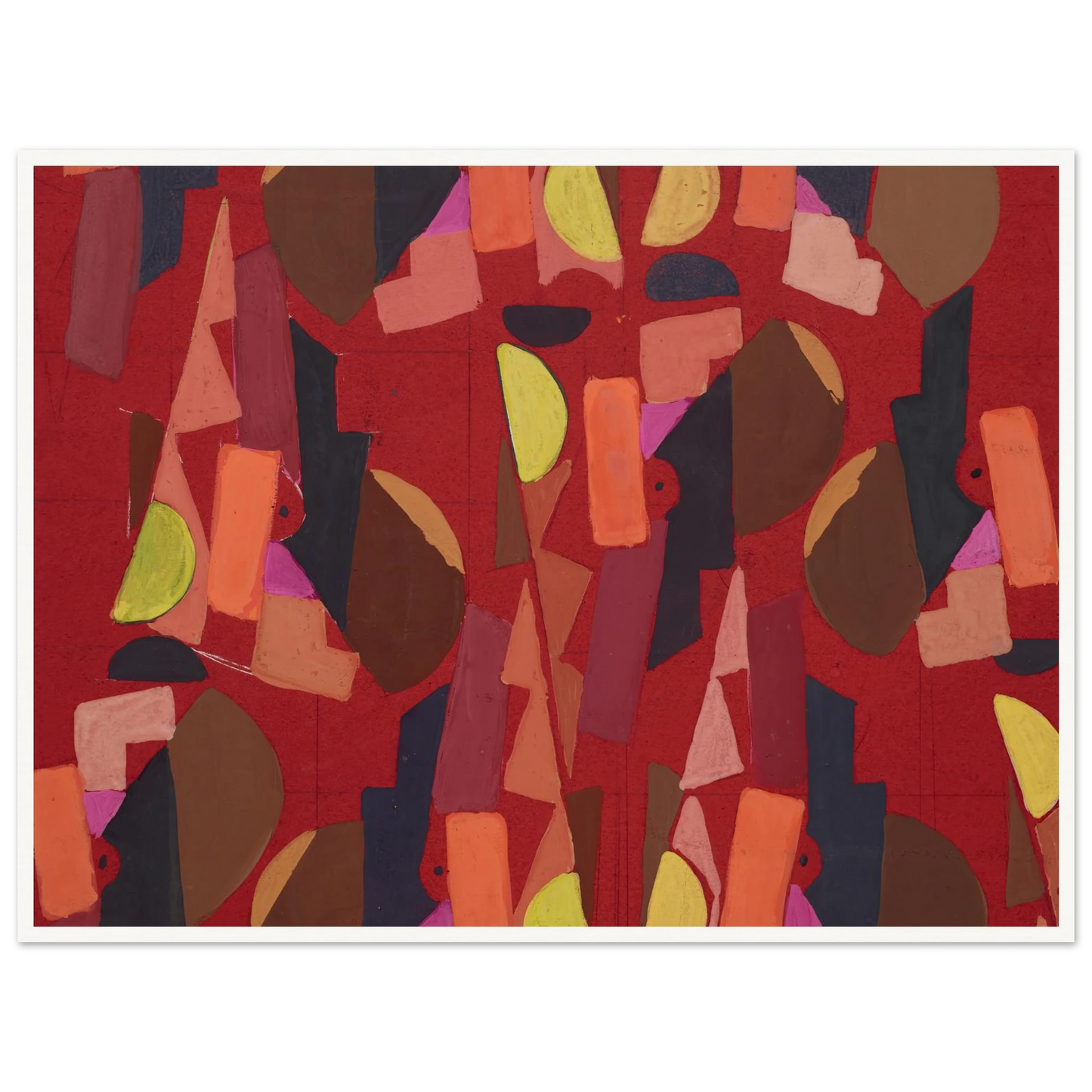 Untitled (Textile design no VI) (circa 1925) Art Print | Frances Hodgkins - Framed Poster - 30x40 cm / 12x16″ - Black frame