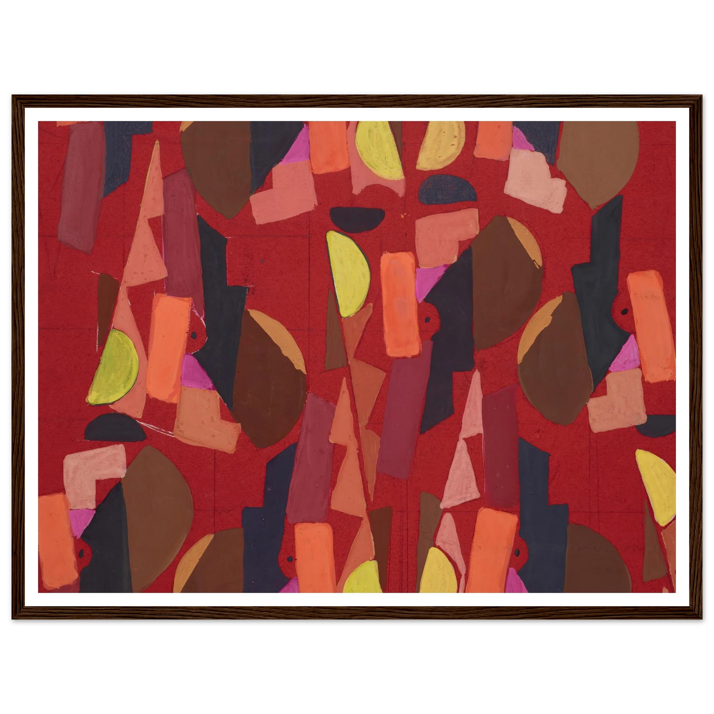 Untitled (Textile design no VI) (circa 1925) Art Print | Frances Hodgkins - Framed Poster - 30x40 cm / 12x16″ - Black frame