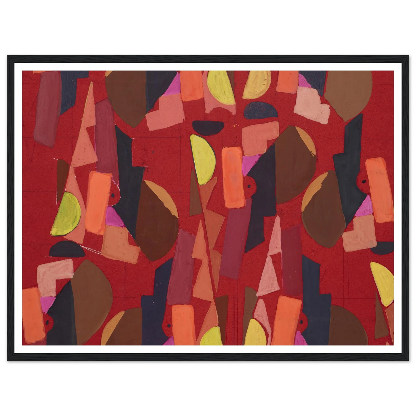 Untitled (Textile design no VI) (circa 1925) Art Print | Frances Hodgkins - Framed Poster - 30x40 cm / 12x16″ - Black frame