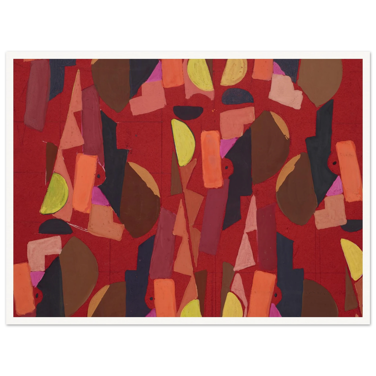 Untitled (Textile design no VI) (circa 1925) Art Print | Frances Hodgkins - Framed Poster - 30x40 cm / 12x16″ - Black frame